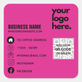 Pegatina Cuadrada Crear su propio logotipo de tarjeta de presentació