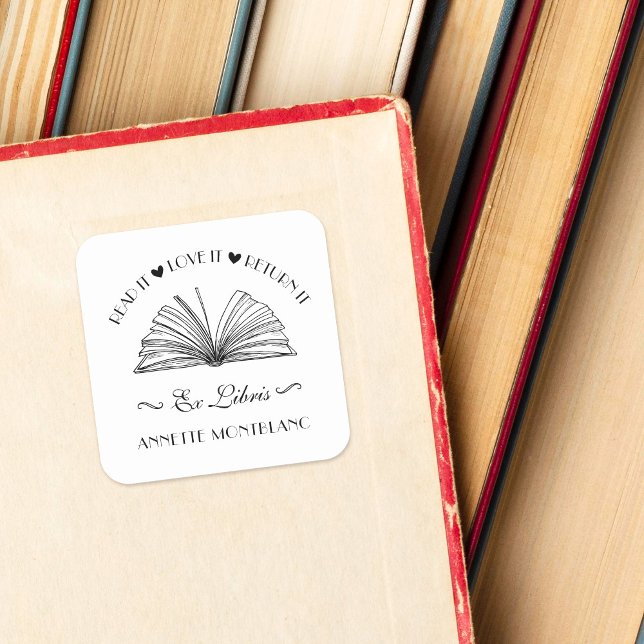 Pegatina Cuadrada Crear su propio nombre personalizado Ex Libris Boo (Subido por el creador)