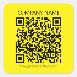 Pegatina Cuadrada Crear un código QR Amarillo pálido