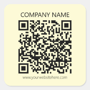 Pegatina Cuadrada Crear un código QR   Amarillo pálido