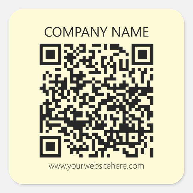 Pegatina Cuadrada Crear un código QR | Amarillo pálido (Anverso)
