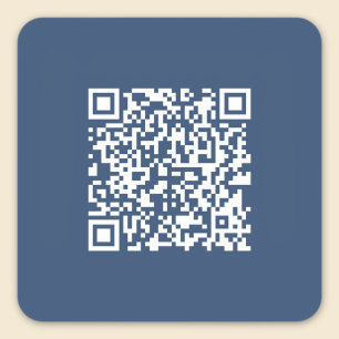 Pegatina Cuadrada Crear un código QR escaneable Azul marino desvan