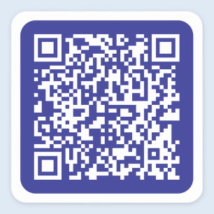 Pegatina Cuadrada Crear un código QR escaneable   Editable Azul Oscu