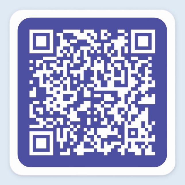Pegatina Cuadrada Crear un código QR escaneable | Editable Azul Oscu (Subido por el creador)