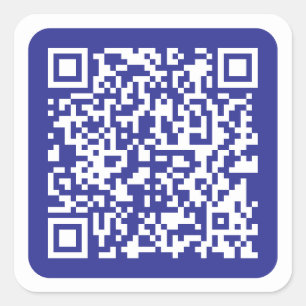 Pegatina Cuadrada Crear un código QR escaneado   Azul oscuro editabl