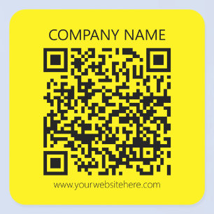 Pegatina Cuadrada Crear un código QR Fácilmente visto en amarillo
