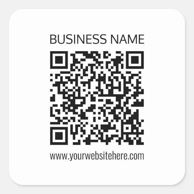 Pegatina Cuadrada Crear un código QR para empresas texto instantáneo (Anverso)