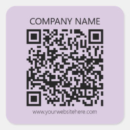 Pegatina Cuadrada Crear un código QR | Violeta Lavanda Pálido