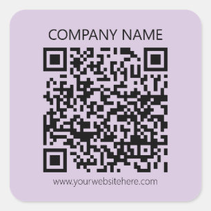 Pegatina Cuadrada Crear un código QR Violeta Lavanda Pálido