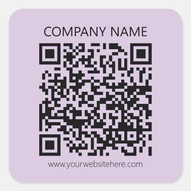 Pegatina Cuadrada Crear un código QR | Violeta Lavanda Pálido (Anverso)