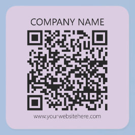 Pegatina Cuadrada Crear un código QR | Violeta Lavanda Pálido