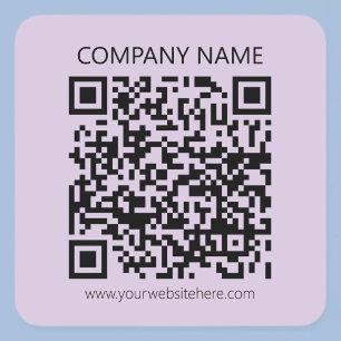 Pegatina Cuadrada Crear un código QR Violeta Lavanda Pálido