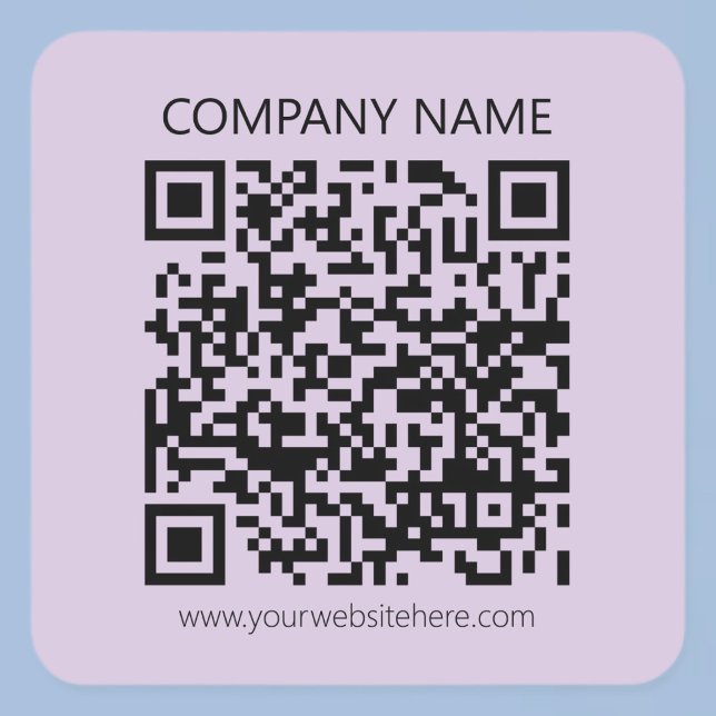 Pegatina Cuadrada Crear un código QR | Violeta Lavanda Pálido (Subido por el creador)
