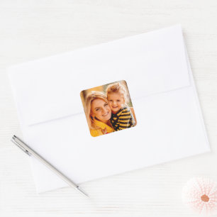 Pegatina Cuadrada Crear un logotipo de foto personalizado: diseñe us