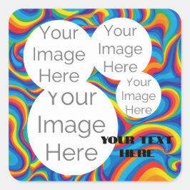Pegatina Cuadrada crear una plantilla de texto de foto de papel prop