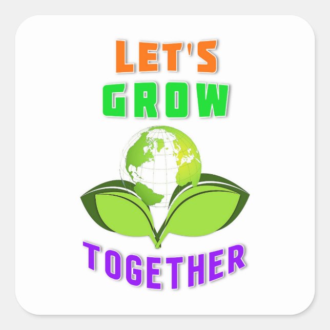 Pegatina Cuadrada Crecemos juntos para salvar el Día Mundial de la M (Anverso)