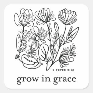 Pegatina Cuadrada Crecer en Grace