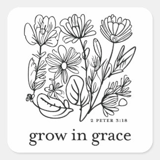 Pegatina Cuadrada Crecer en Grace