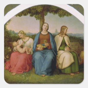 Pegatina Cuadrada Creencia, esperanza y amor, 1819