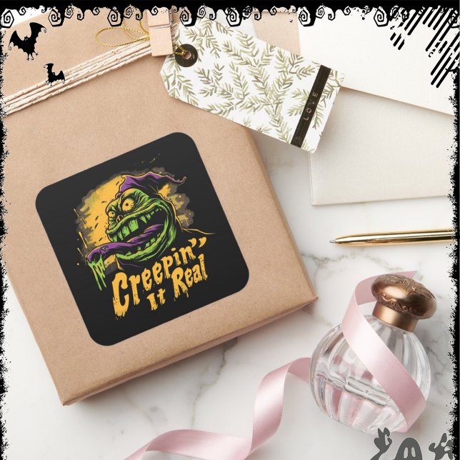 Pegatina Cuadrada Creepin’ It Real  | ExDesigner | Halloween (Subido por el creador)