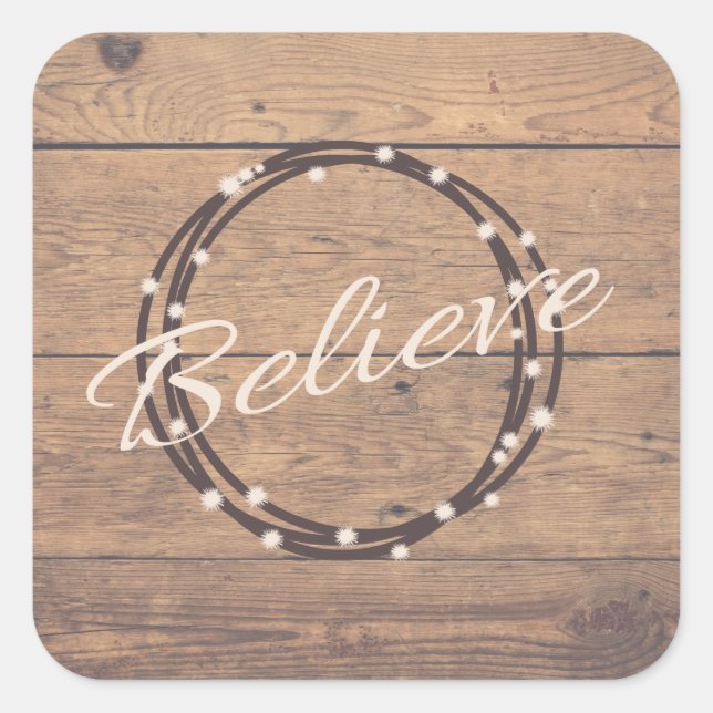 Pegatina Cuadrada Creer (Anverso)