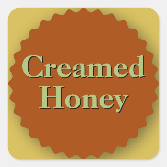 Pegatina Cuadrada Crema Honey Jar Amber (Anverso)
