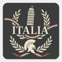 Pegatina Cuadrada Crest de Patrimonio de Italia