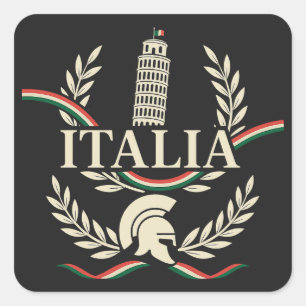 Pegatina Cuadrada Crest de Patrimonio de Italia