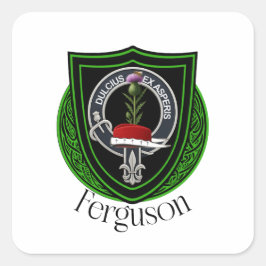 Pegatina Cuadrada Crest del clan escocés Ferguson