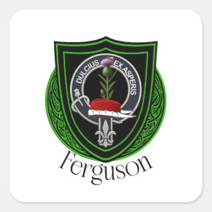 Pegatina Cuadrada Crest del clan escocés Ferguson