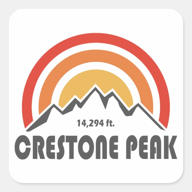 Pegatina Cuadrada Crestone Peak (Anverso)