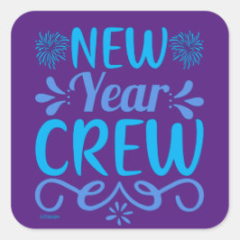 PEGATINA CUADRADA CRIADA DE AÑO NUEVO