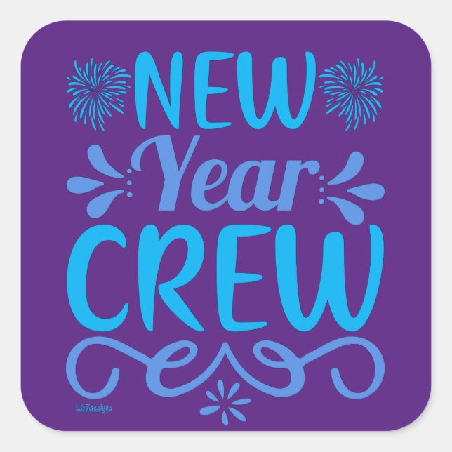 PEGATINA CUADRADA CRIADA DE AÑO NUEVO (Anverso)
