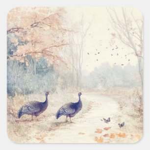 Pegatina Cuadrada Criaturas de Woodland