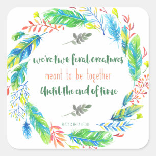 Pegatina Cuadrada Criaturas ferales