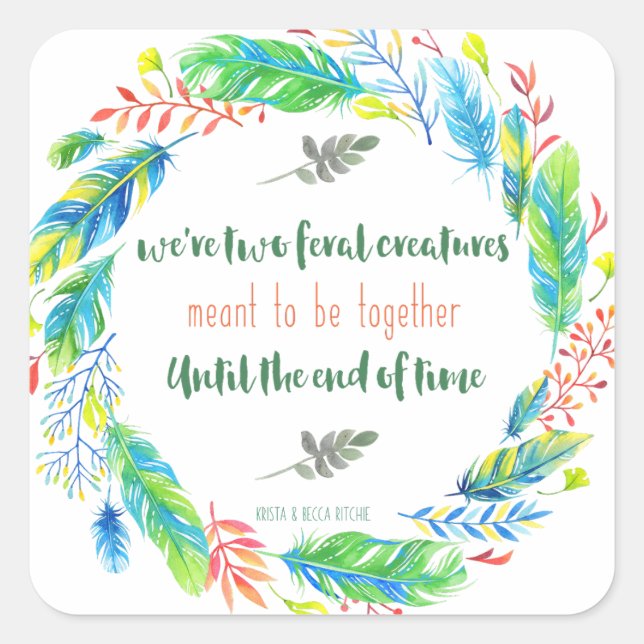 Pegatina Cuadrada Criaturas ferales (Anverso)