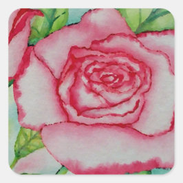 Pegatina Cuadrada Cricket de color rosa rosado romántico Rosa de ver