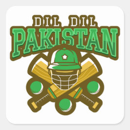 Pegatina Cuadrada Cricket de Pakistán