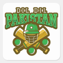 Pegatina Cuadrada Cricket de Pakistán