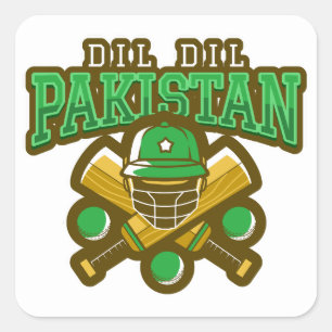 Pegatina Cuadrada Cricket de Pakistán