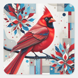 Pegatina Cuadrada Crimson Harmony