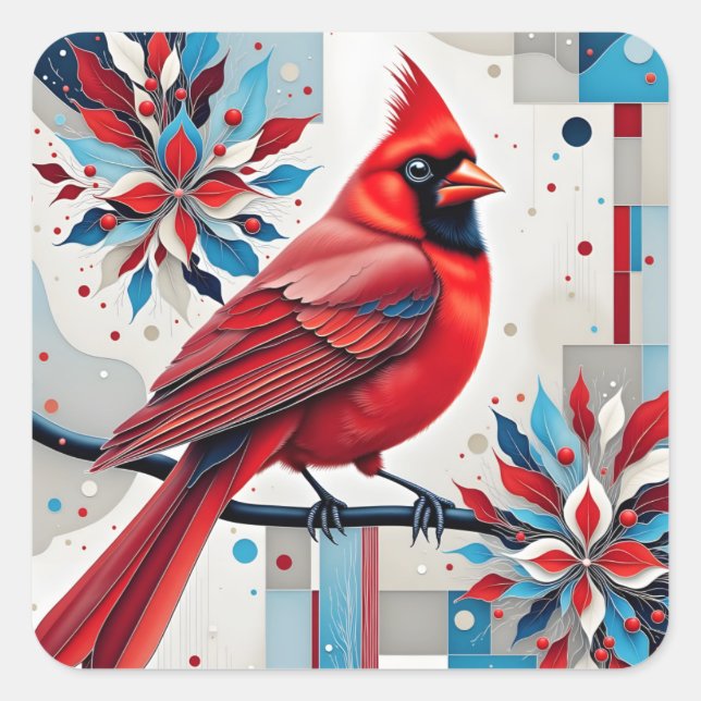 Pegatina Cuadrada Crimson Harmony (Anverso)