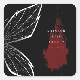 Pegatina Cuadrada Crimson Rain Sought Flower (eng)
