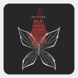 Pegatina Cuadrada Crimson Rain Sought Flower (eng)