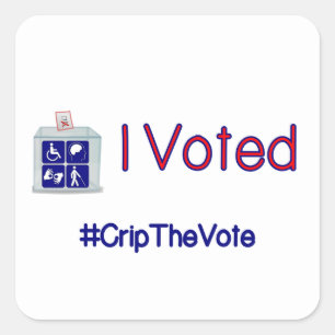 Pegatina Cuadrada #CripTheVote VOTÉ pegatinas (cuadrado) pequeños