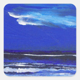 Pegatina Cuadrada Críquet de danza nocturna Arte de Diane Ocean