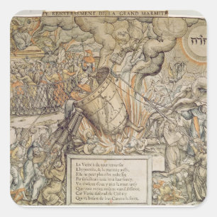 Pegatina Cuadrada Crisol el derribar