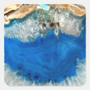 Pegatina Cuadrada cristal azul