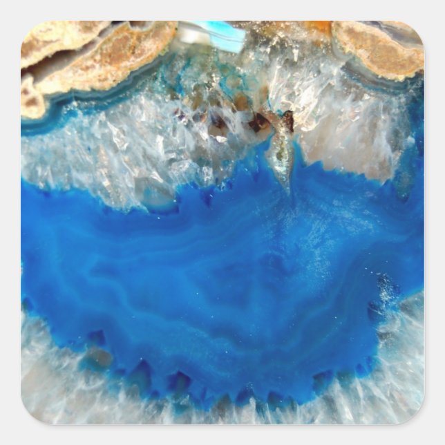 Pegatina Cuadrada cristal azul (Anverso)