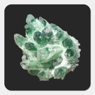 Pegatina Cuadrada Cristal de Roca de Cuarzo Clorito Mineral Piedra P